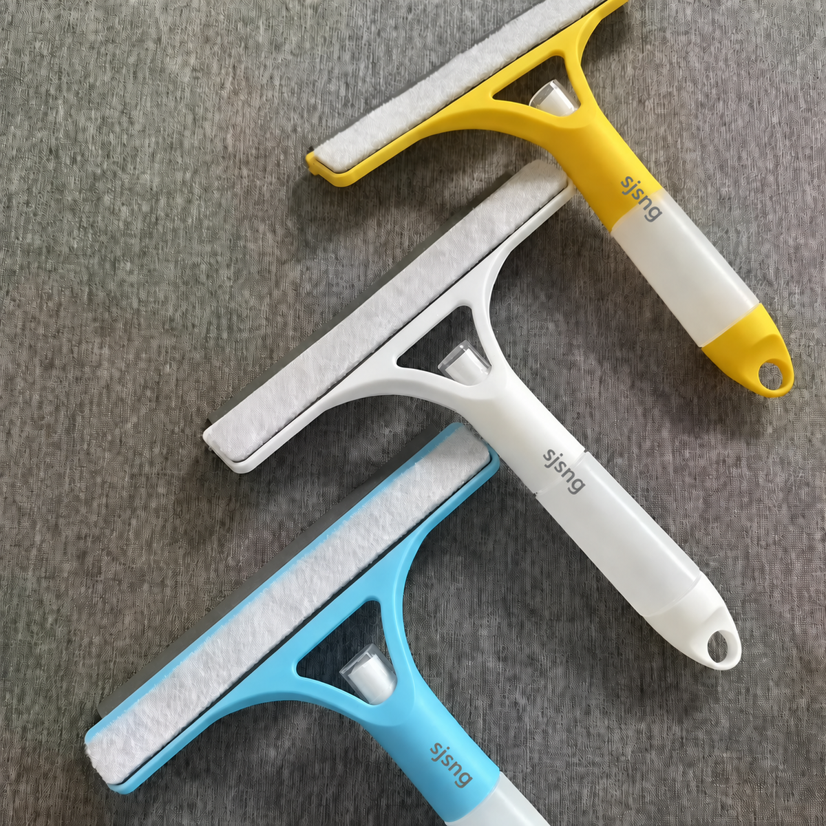 sjsng 3-in-1 Fensterwischer mit Sprühfunktion, Reinigungsschwamm und Abziehlippe – für Fenster, Spiegel und Duschkabinen